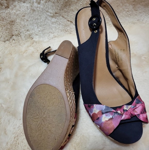 Maurices Peep Toe Floral Wedges - Picture 3 of 3